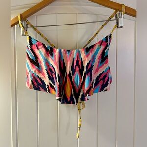Colorful Geometric Print Swimsuit Bikini Top.  Never Worn.  Size Small.